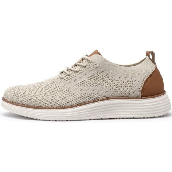 🆕VILOCY Men's Beige Casual Dress Oxfords Business Mesh Breathable Sneakers - Picture 8 of 10
